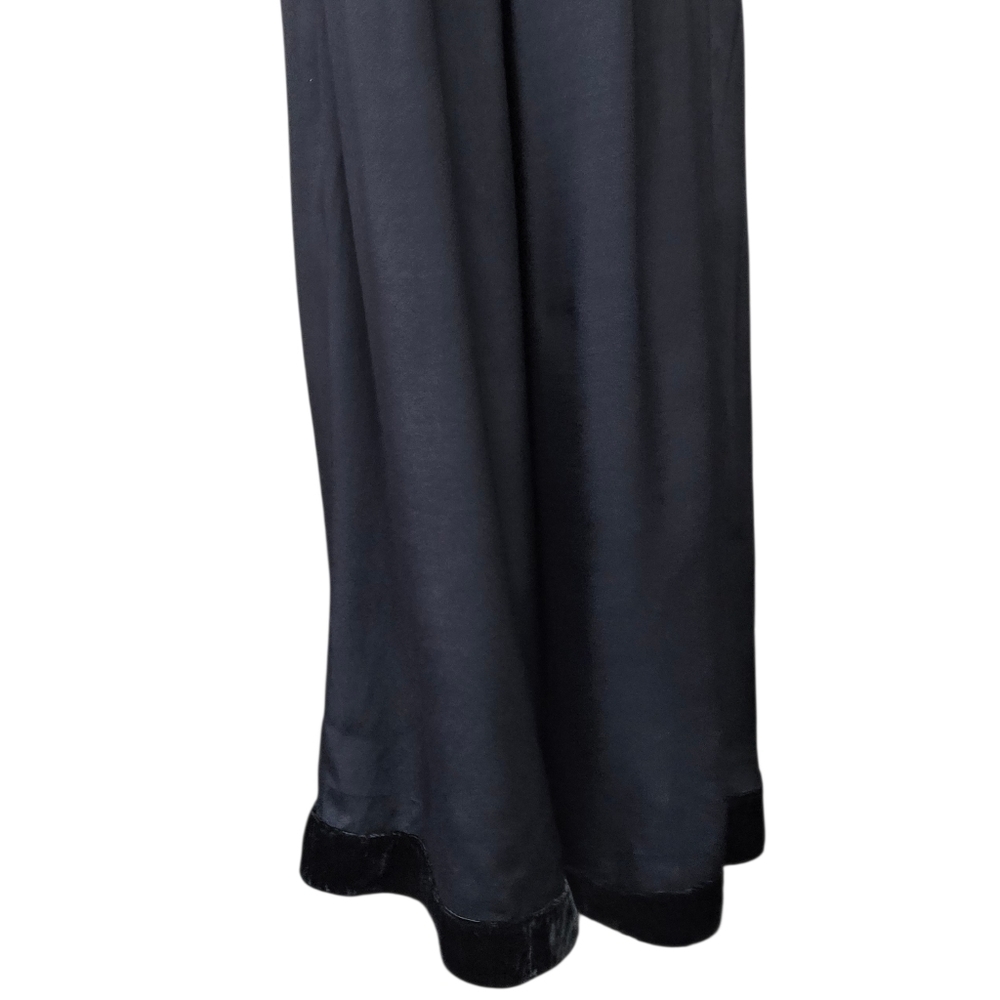 Vintage Y2K Jeffrey & Dara Black Velvet Bodice Wide Leg Jumpsuit Medium M - Picture 5 of 9